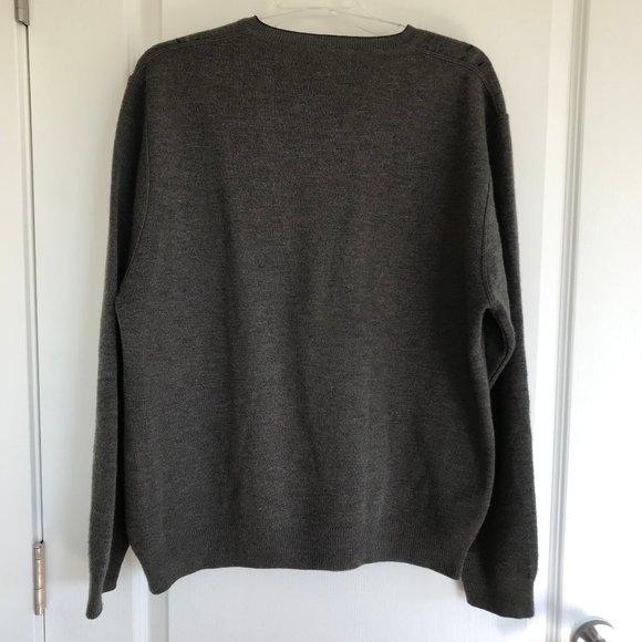 Modango Wool Blend Pullover Sweater Grey Heather Abstract Stripe Made in Italy - Picture 7 of 7